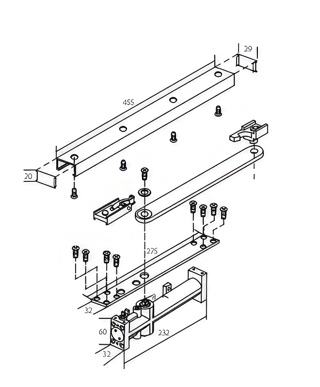 Canex 05.610.001 Gizli Kapı Hidroliği 65kg.